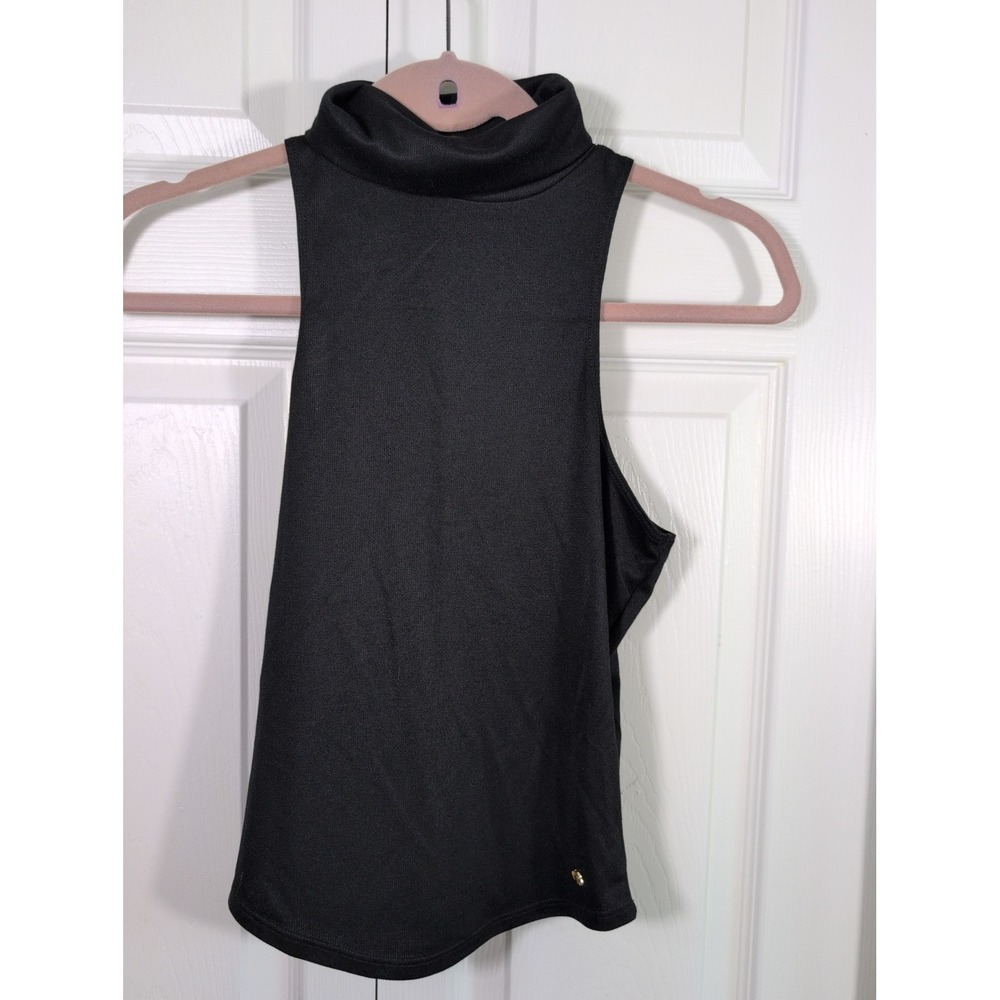 Anine Bing Jennie Black Sleeveless Top Turtleneck Size XS